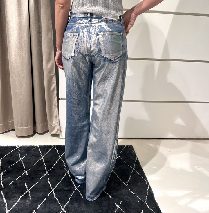 Jeans laminato wide leg