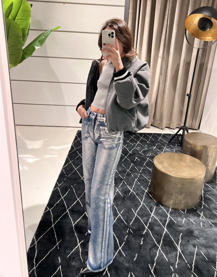 Jeans laminato wide leg