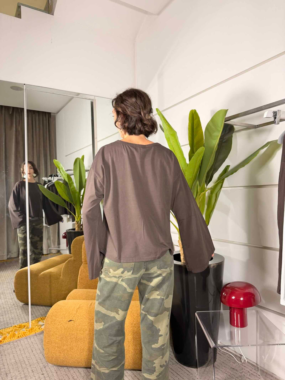 Maglia moro  manica lunga svasata 