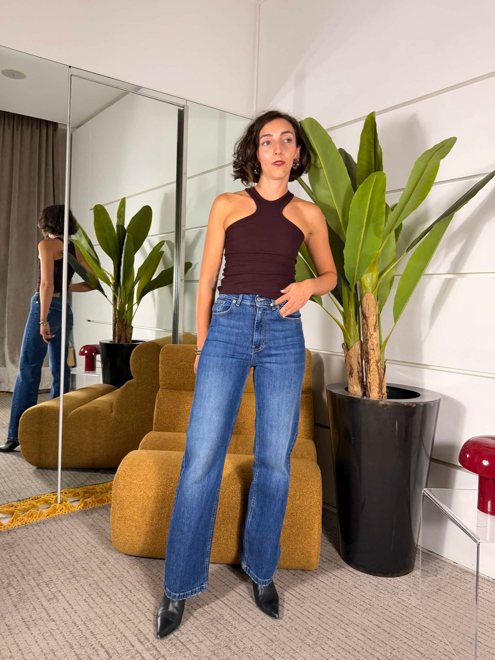 Jeans a vita alta blue denim modello London 