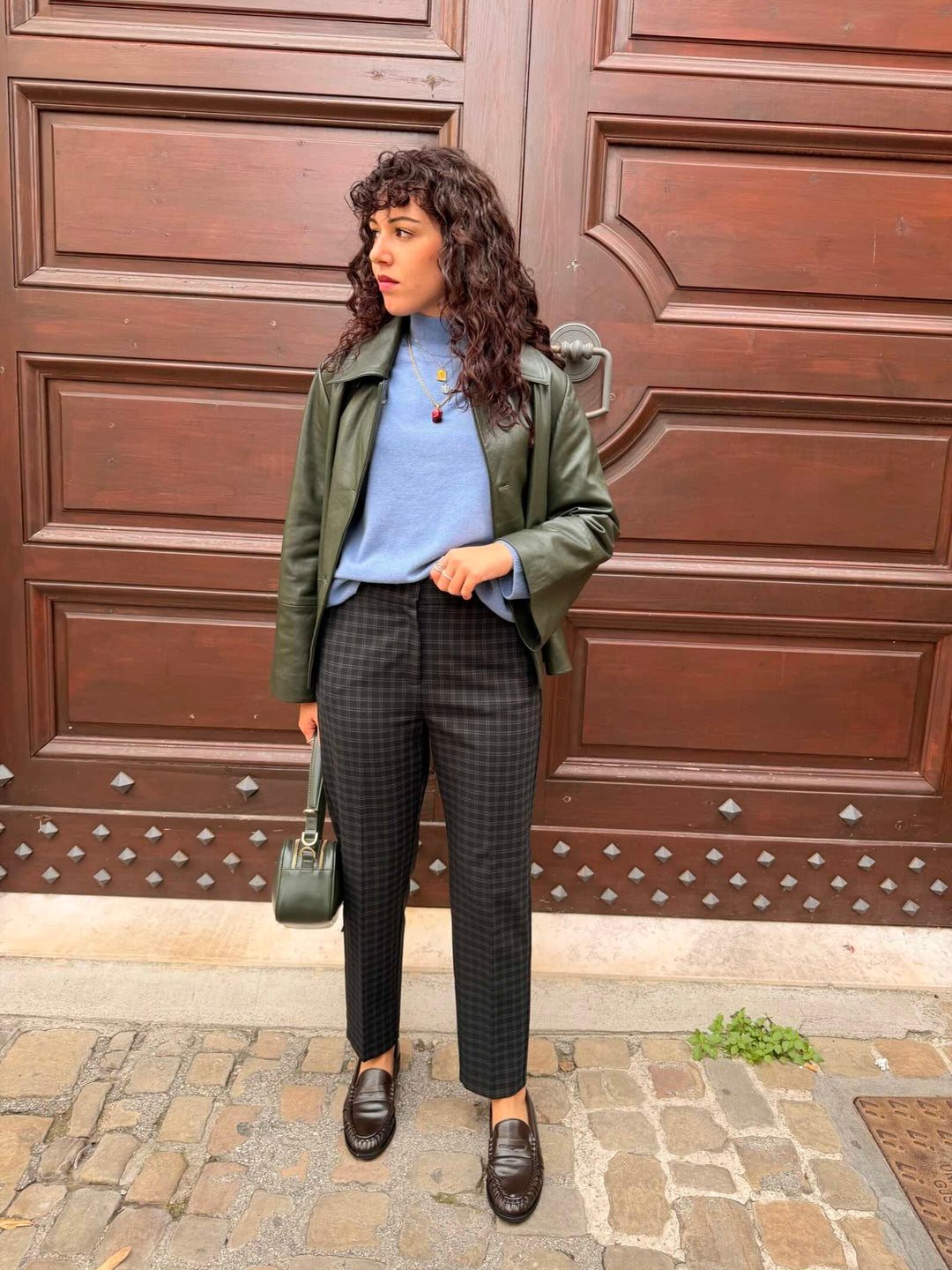 Pantalone semiaderente verde 
