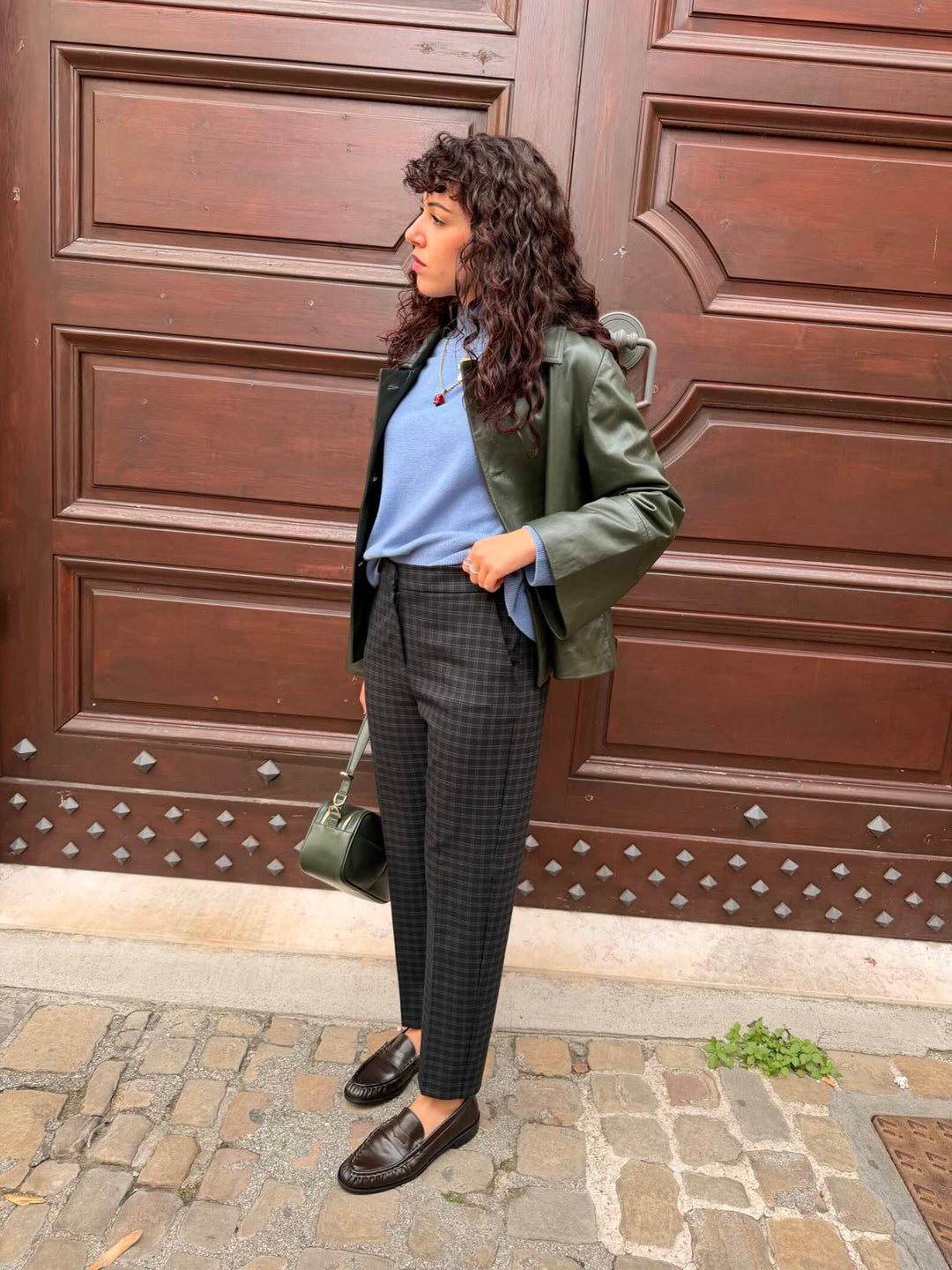 Pantalone semiaderente verde 