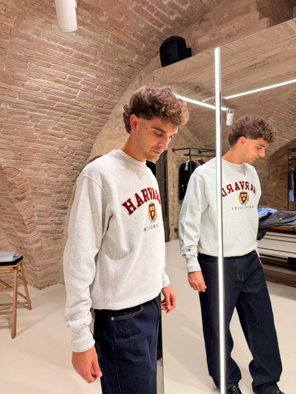 Felpa Harvard grigio melange 