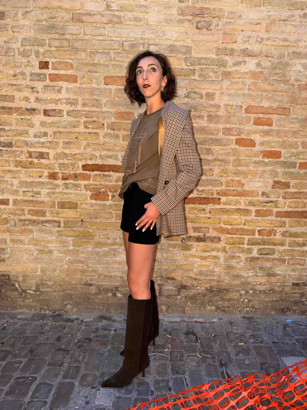 Short in crêpe envers satin nero 