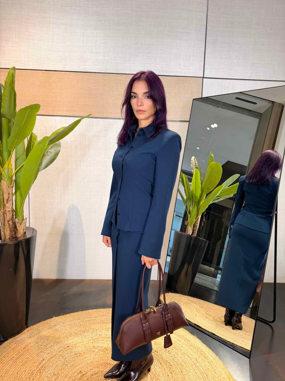 Camicia mexus blue sfiancata con spalline 