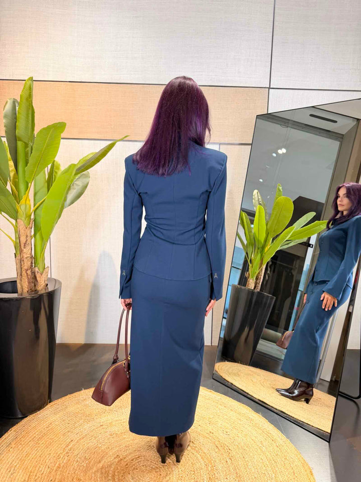 Camicia mexus blue sfiancata con spalline 