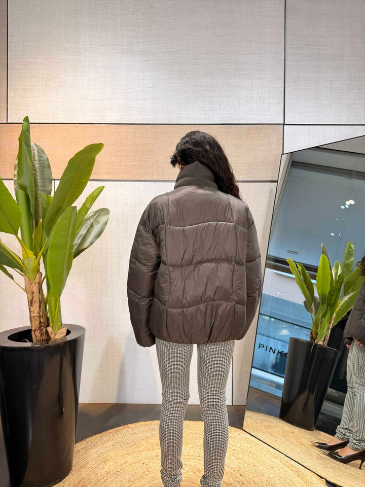 Giubotto in nylon lucido craft brown Patrizia Pepe 
