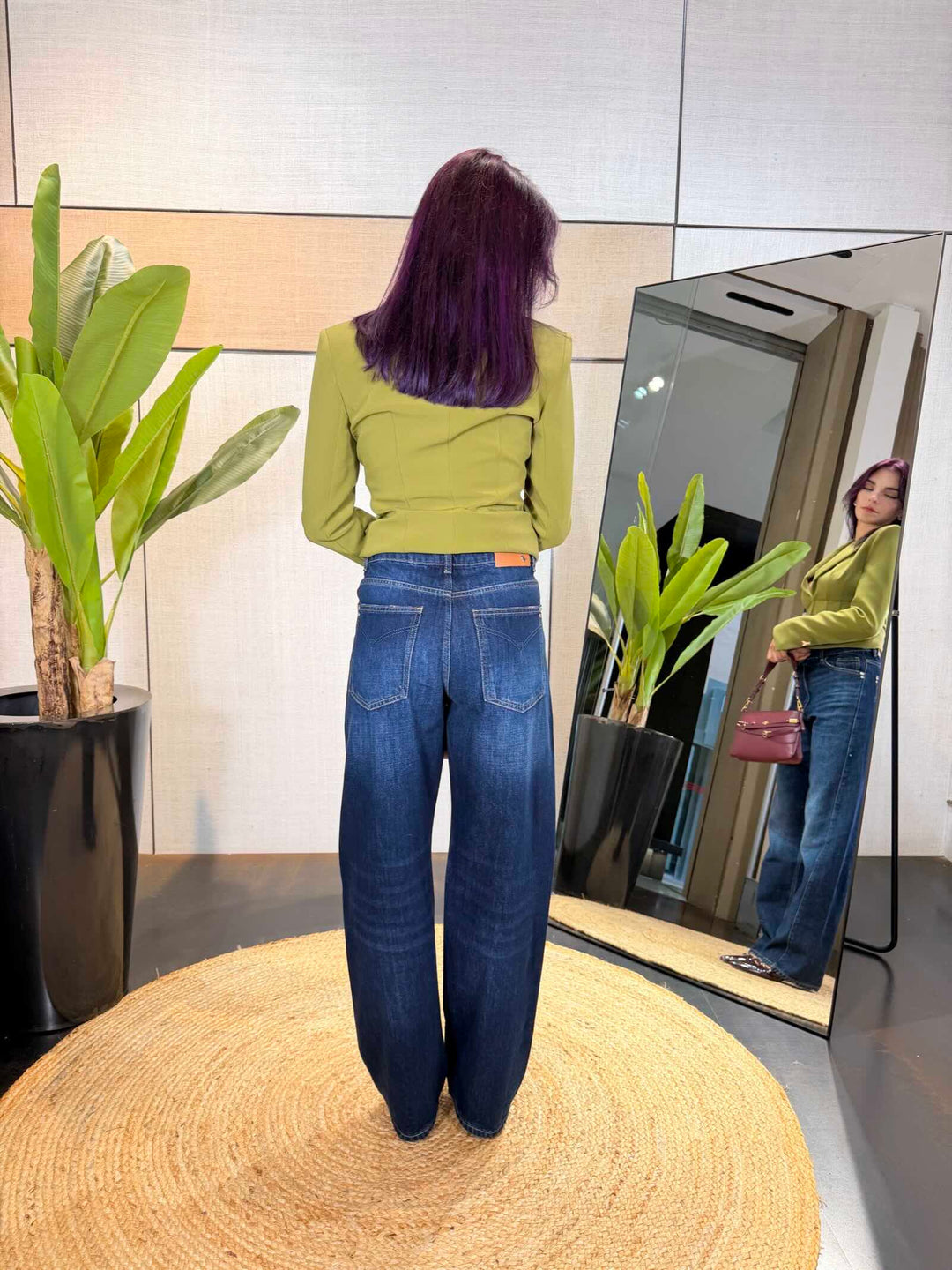 Jeans balloon washed dark blue 