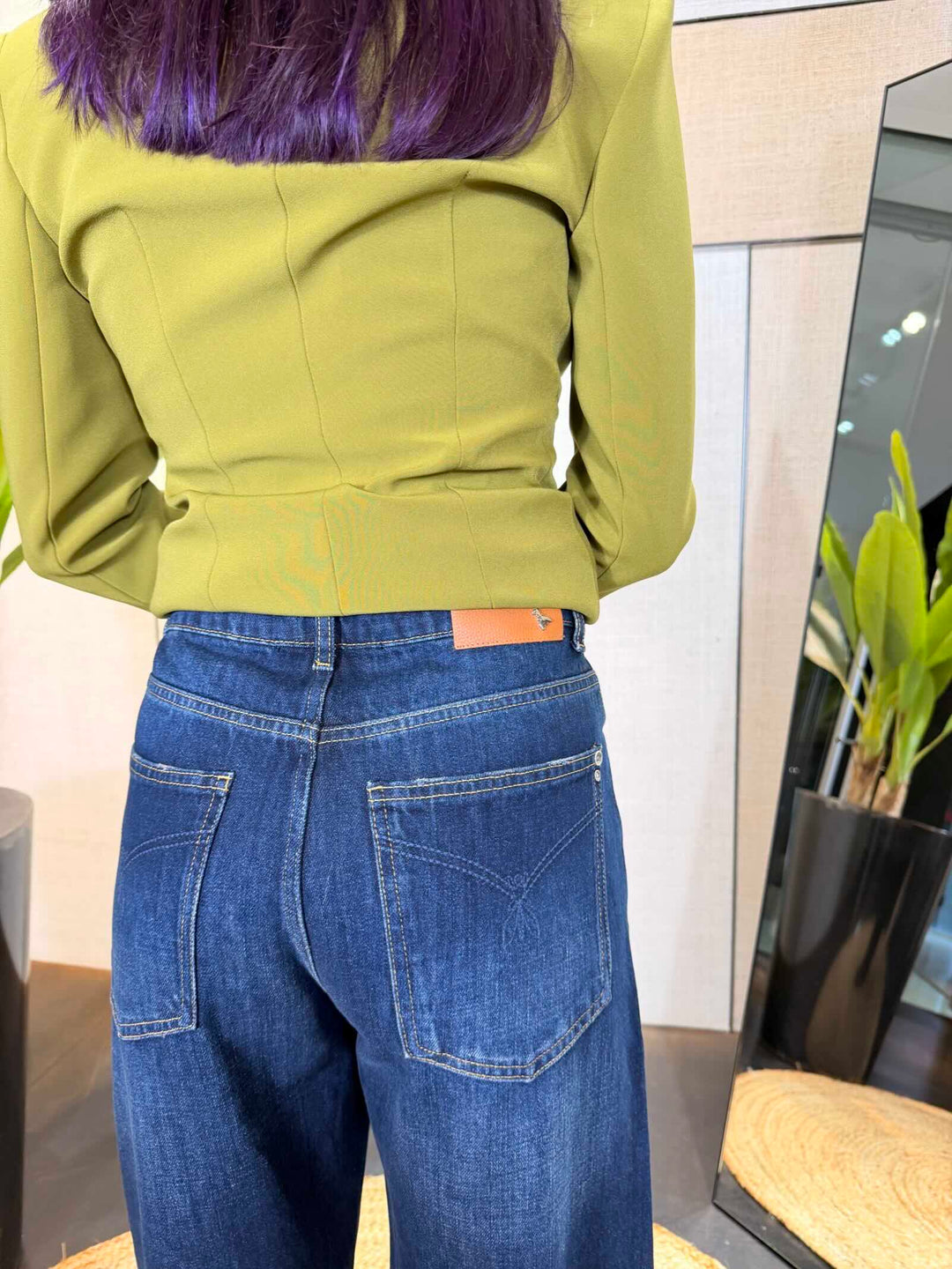 Jeans balloon washed dark blue 