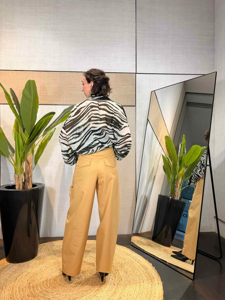 Pantaloni dritti utility beige 