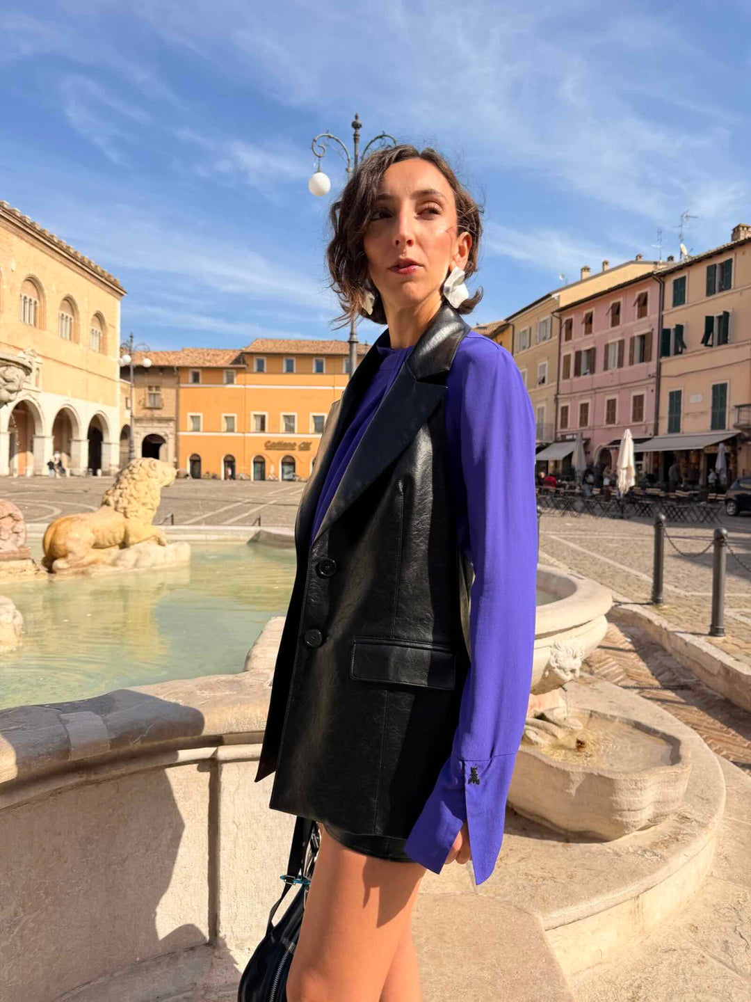 Giacca scomponibile in tessuto spalmato nero 3 capi in uno 