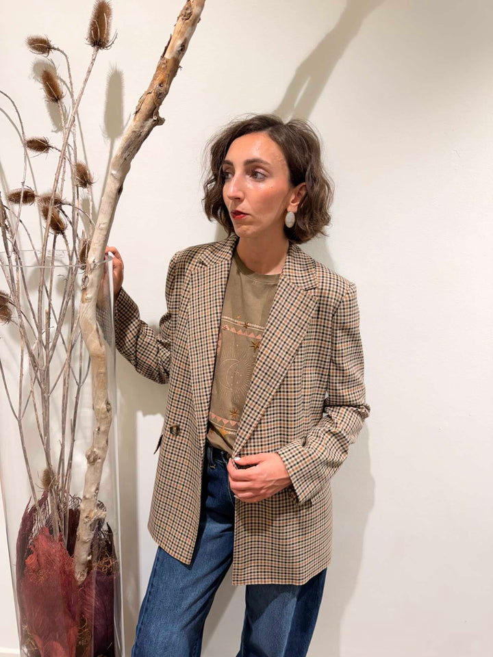Blazer sartoriale a due bottoni cammello 
