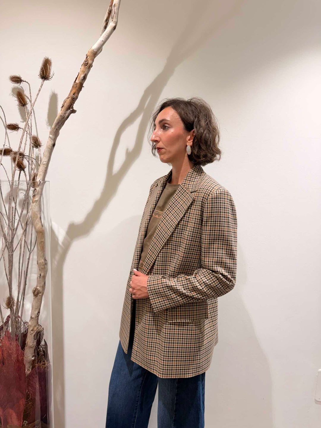 Blazer sartoriale a due bottoni cammello 