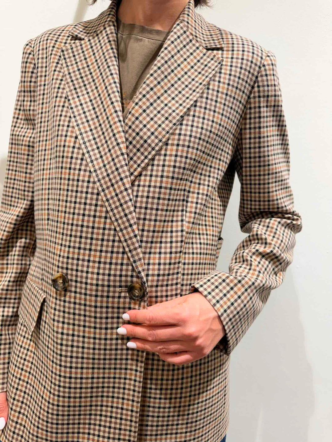 Blazer sartoriale a due bottoni cammello 