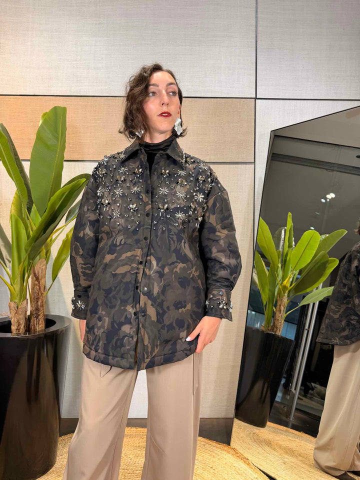 Giacca camicia mimetica Pinko 