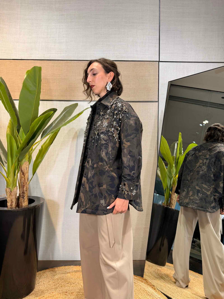 Giacca camicia mimetica Pinko 