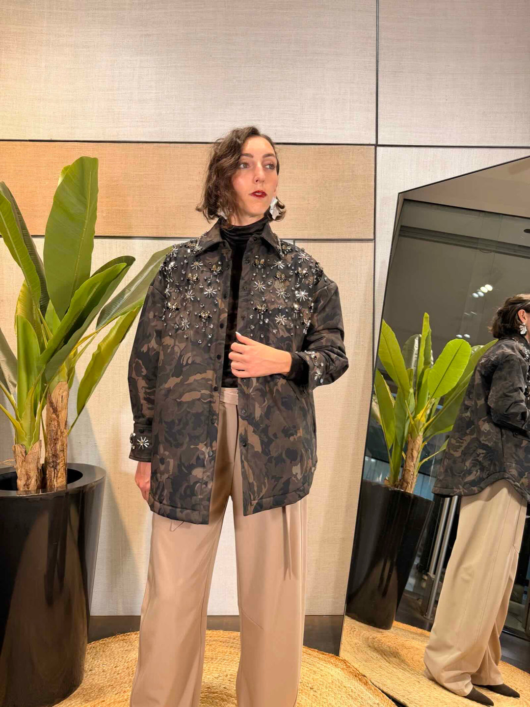 Giacca camicia mimetica Pinko 