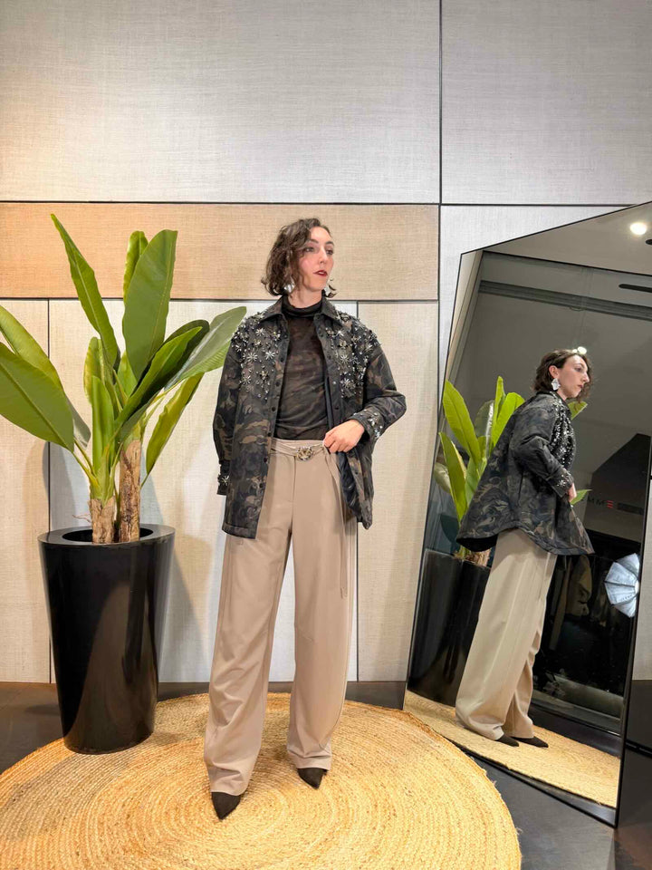 Giacca camicia mimetica Pinko 