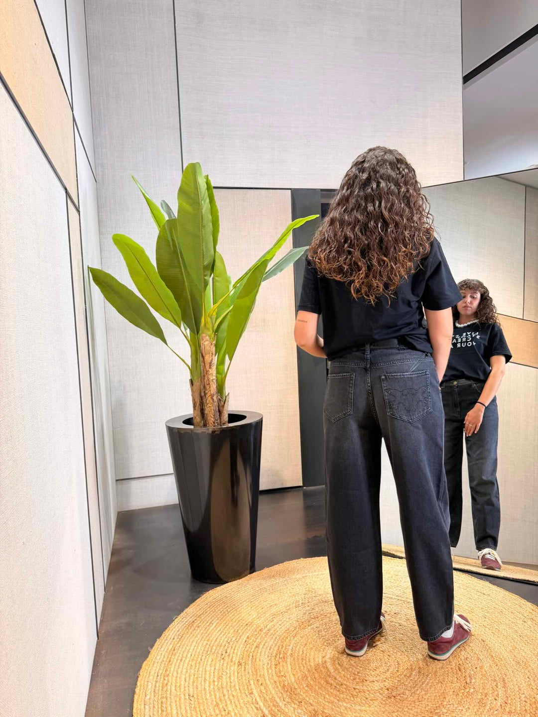 Jeans balloon fit in denim nero 