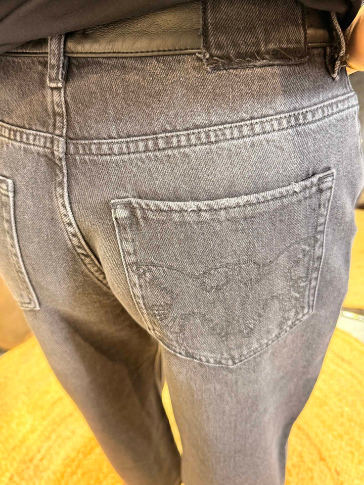 Jeans balloon fit in denim nero 