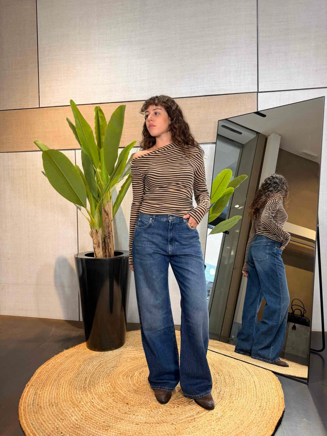 Jeans wide leg lavaggio vintage medio 