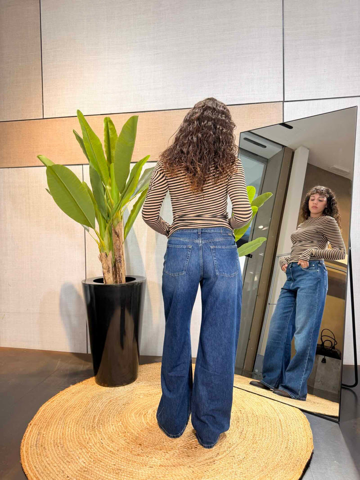 Jeans wide leg lavaggio vintage medio 
