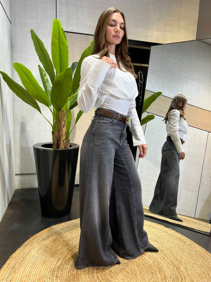 Jeans Winonadark grey super wide leg 