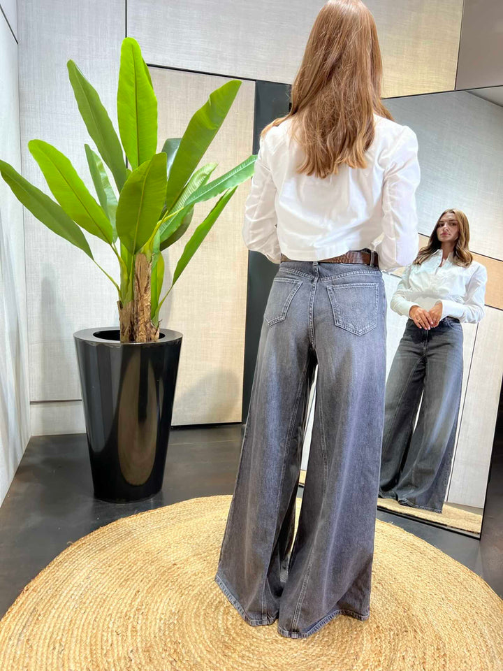 Jeans Winonadark grey super wide leg 