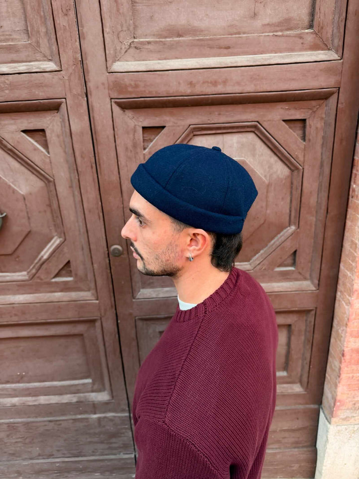 Docker blu in misto lana 