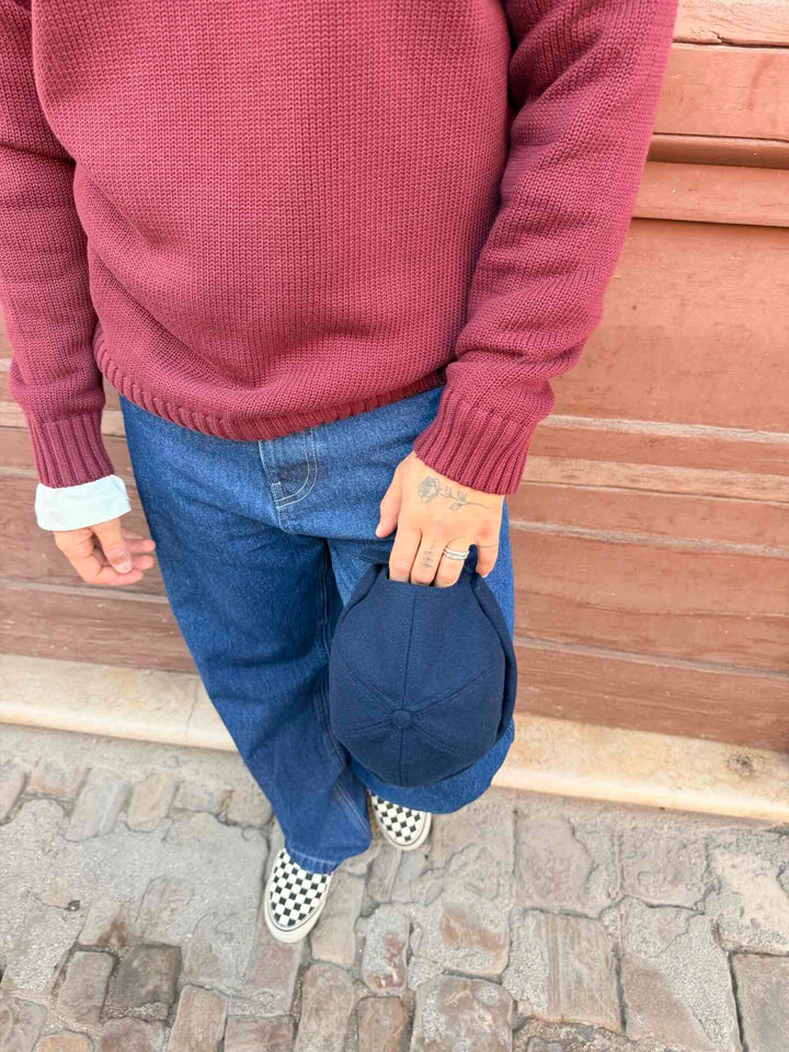 Docker blu in misto lana 