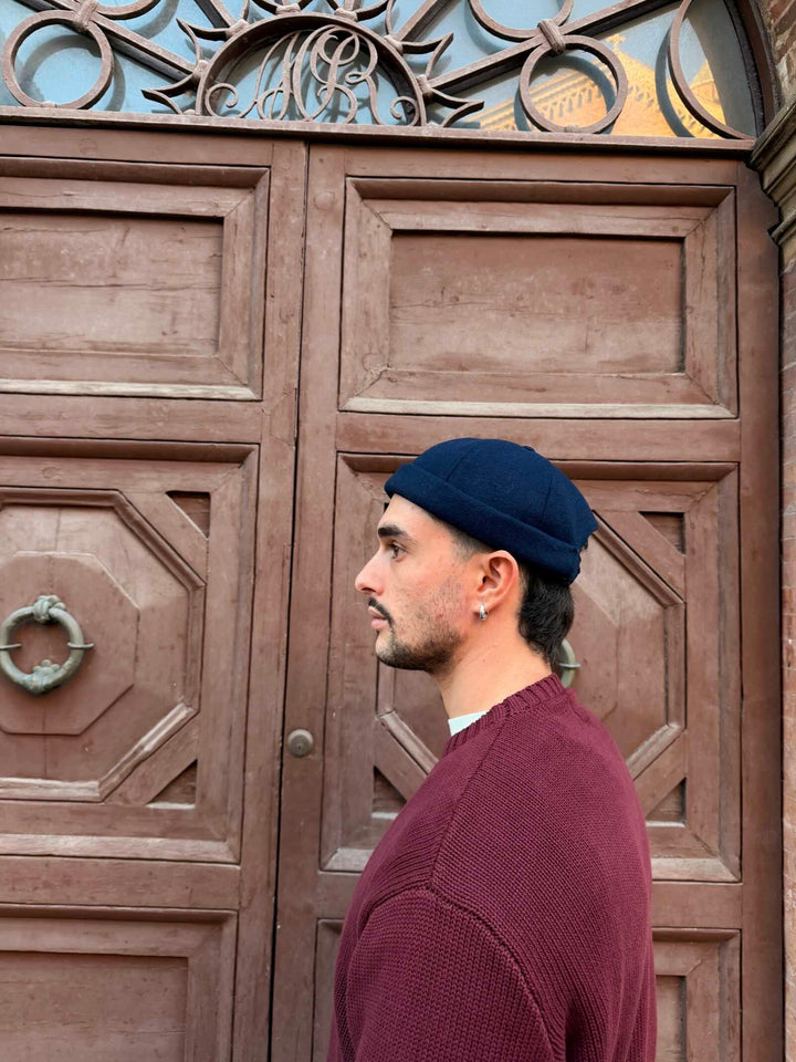 Docker blu in misto lana 