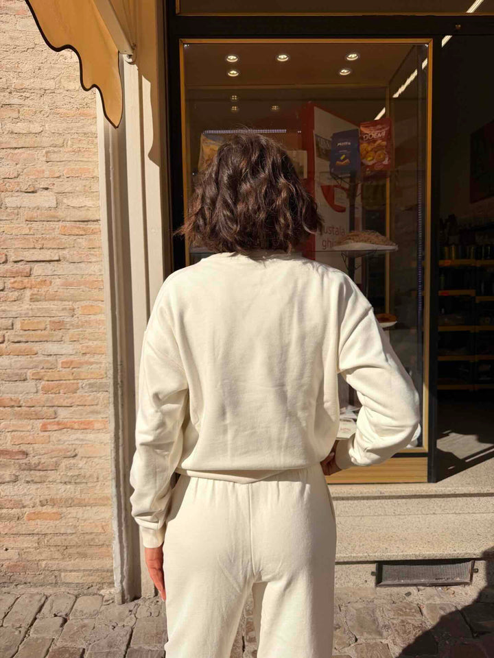 Felpa girocollo panna 