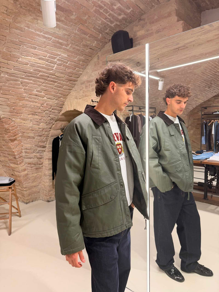 Giubbotto con colletto in velluto verde Scout 