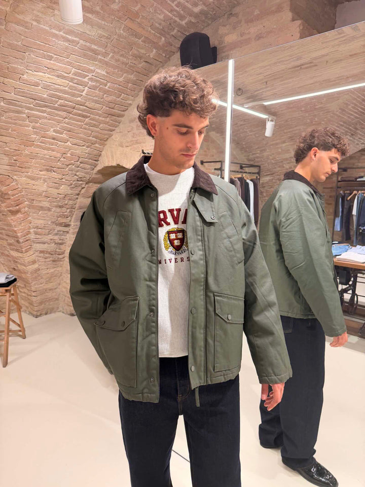 Giubbotto con colletto in velluto verde Scout 