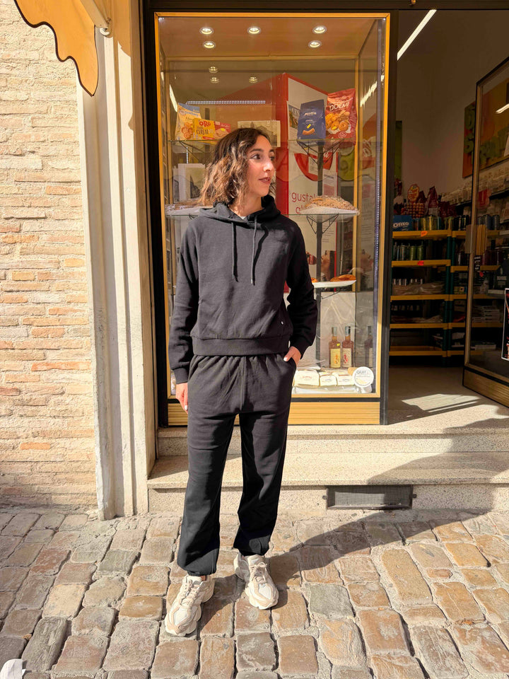 Pantalone nera  felpato 