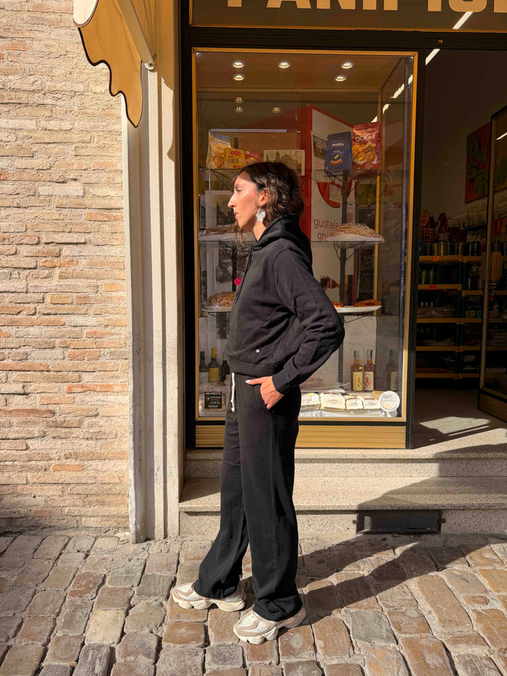 Pantalone nera  felpato 