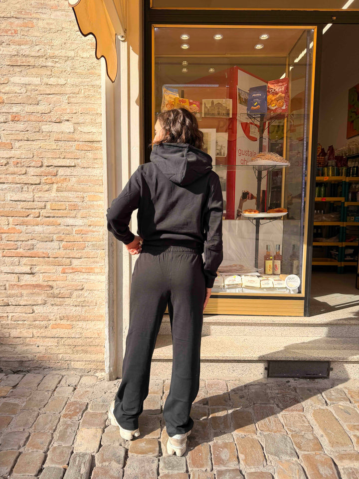 Pantalone nera  felpato 