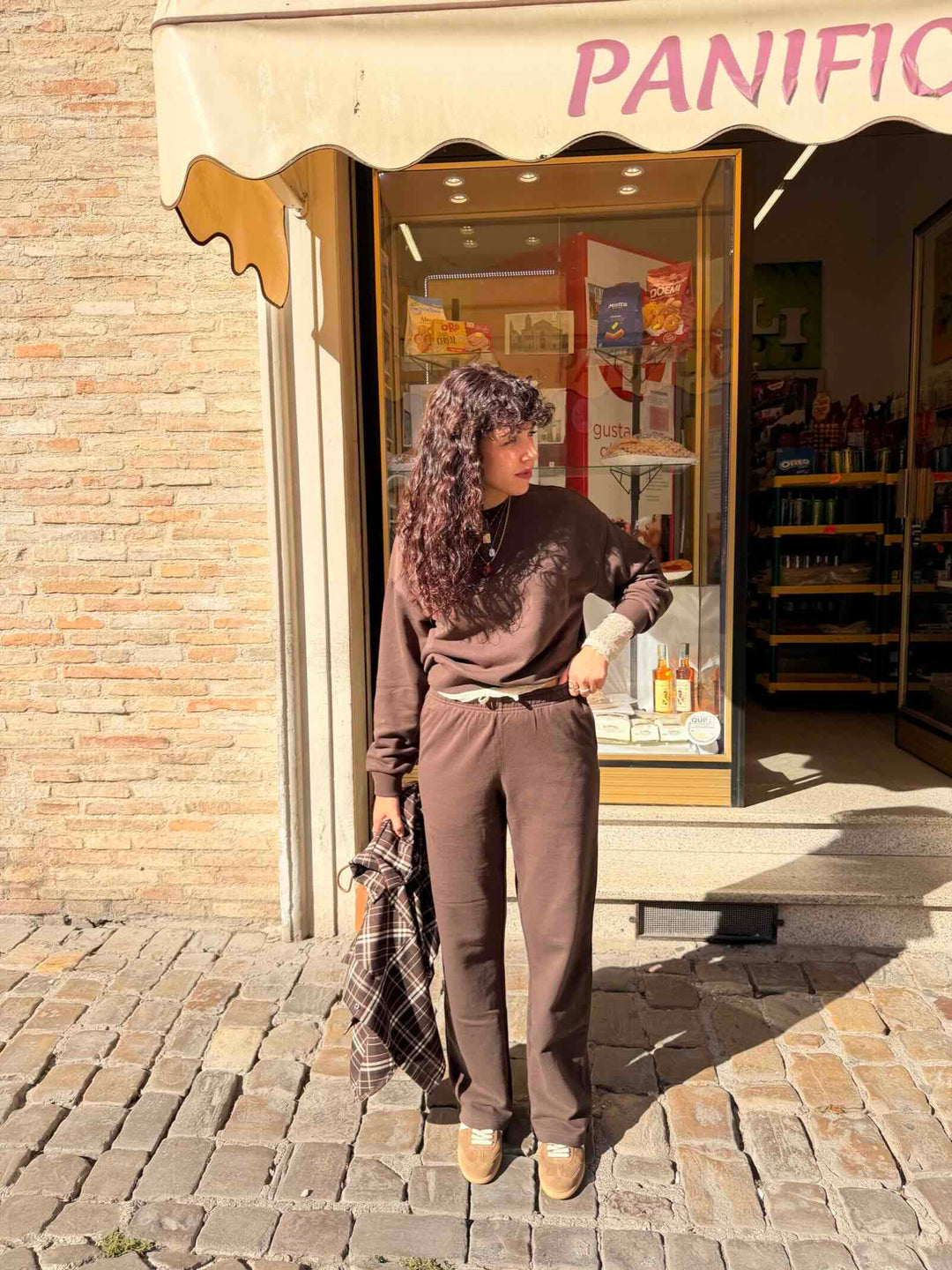 Pantalone cioccolato a palazzo 