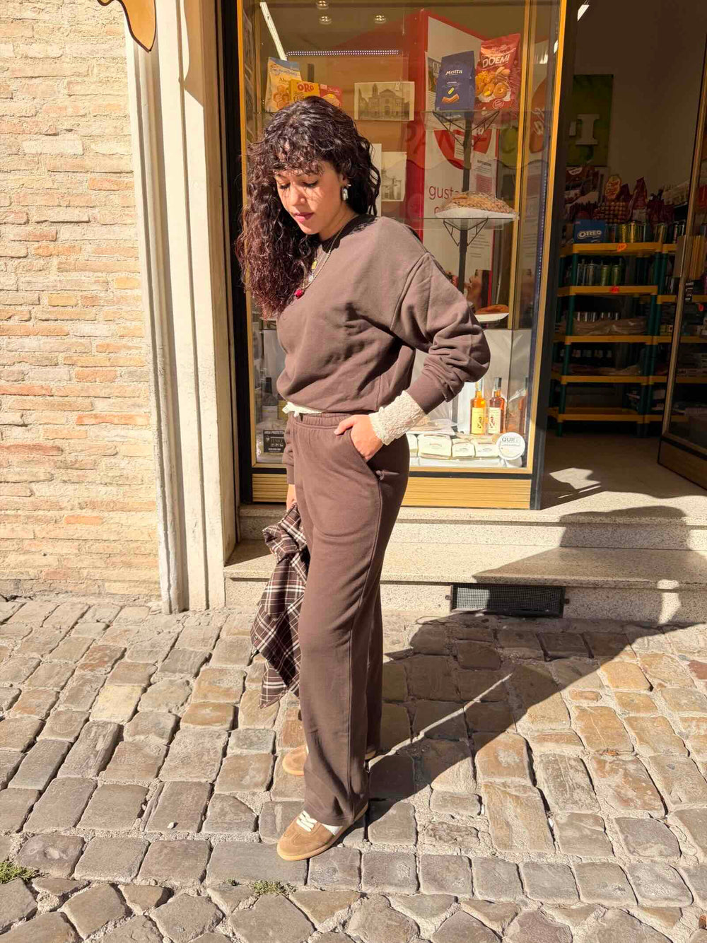 Pantalone cioccolato a palazzo 
