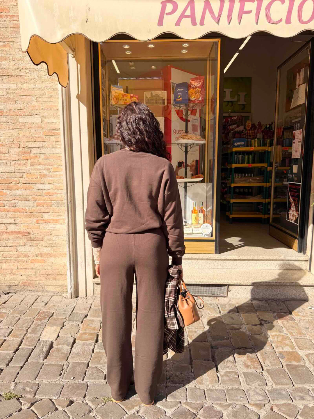 Pantalone cioccolato a palazzo 