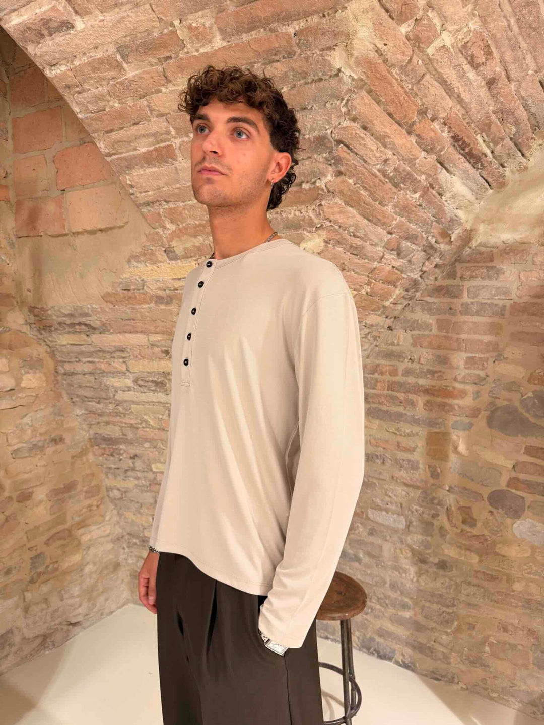 T-shirt manica lunga serafino avorio 