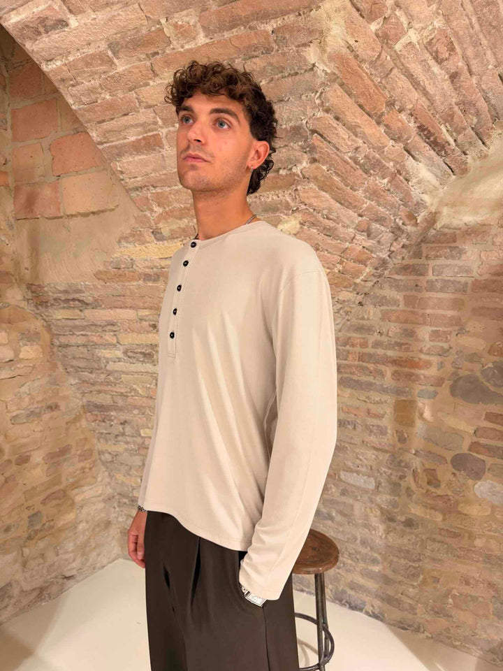 T-shirt manica lunga serafino avorio 