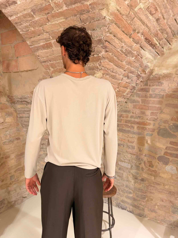 T-shirt manica lunga serafino avorio 