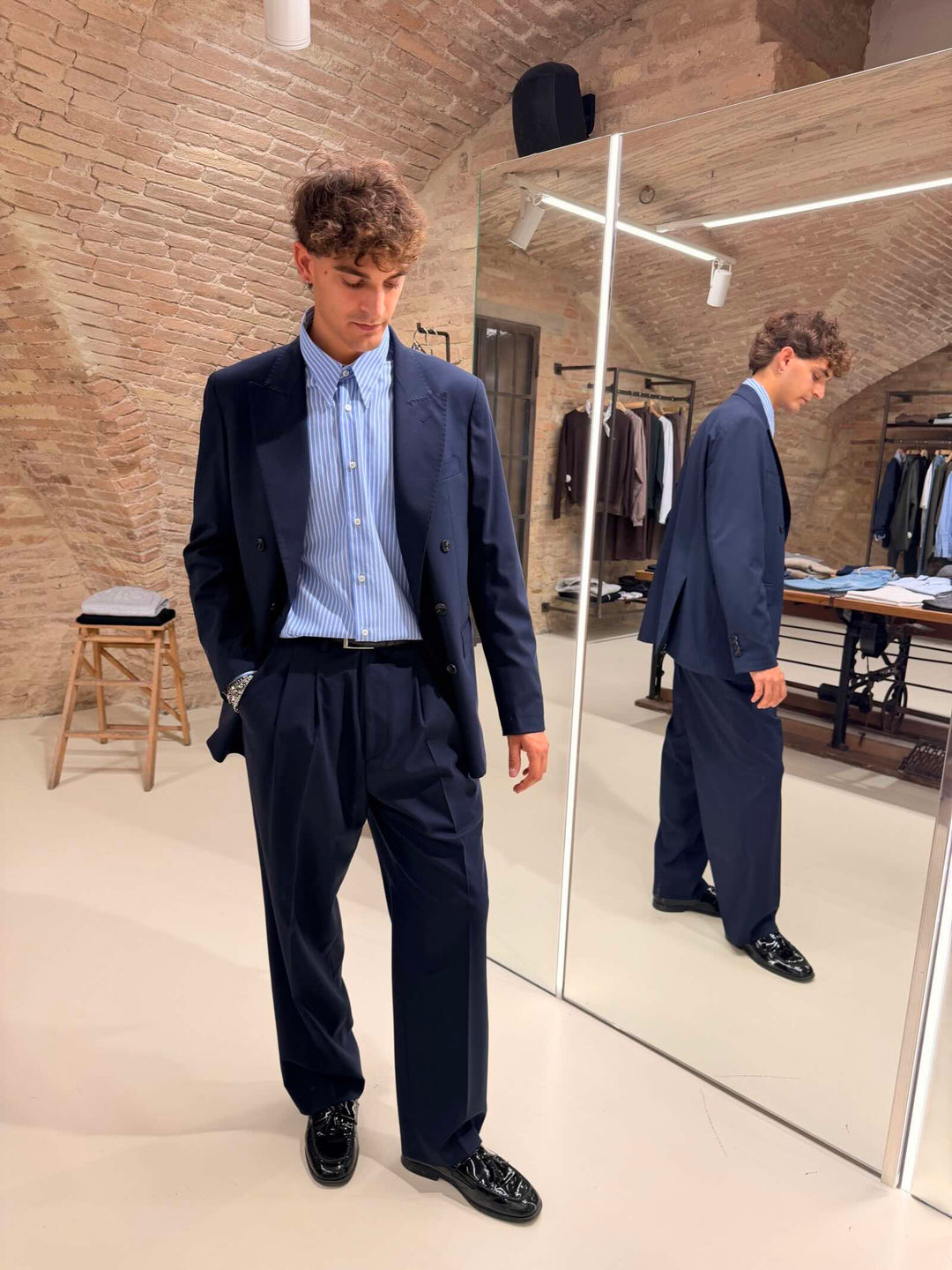 Pantalone Kimolos blu navy Stilosophy 