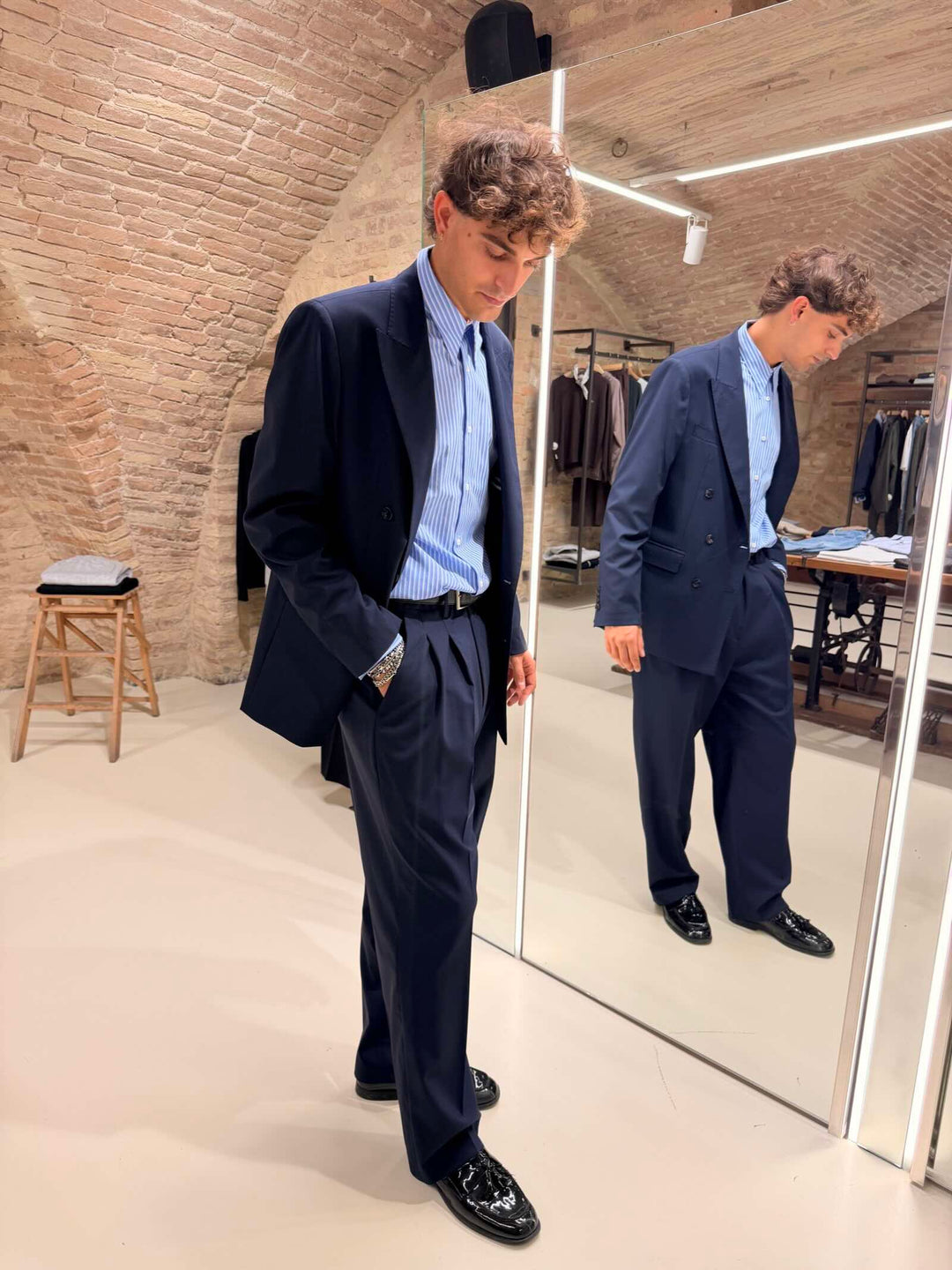 Pantalone Kimolos blu navy Stilosophy 