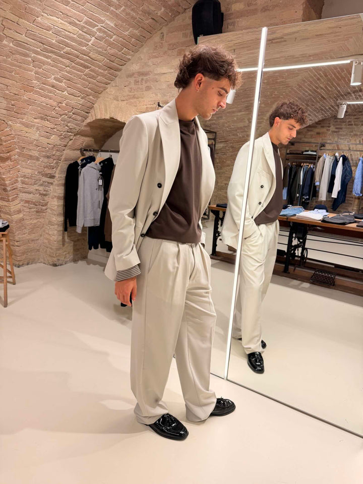 Pantalone palazzo milo pv tortora Stilosophy 