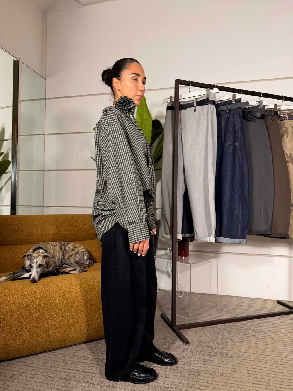 Pantalone nero a ovetto modello Catia 