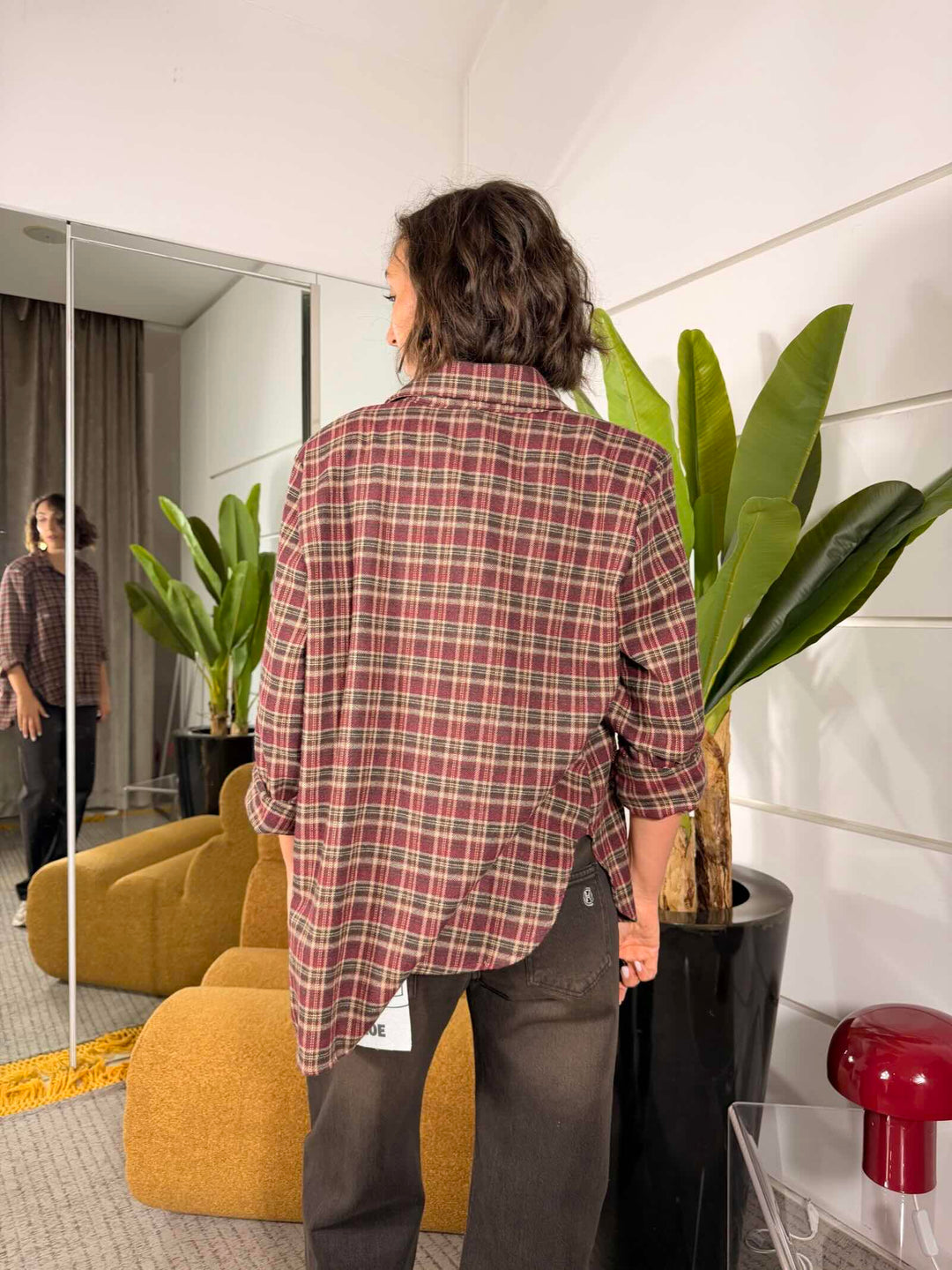 Camicia check 70%co 25%pl 5%af 