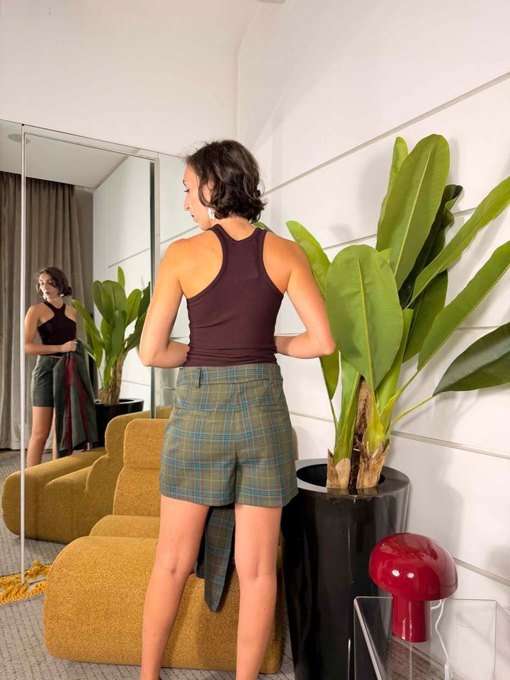 Short check verde miliare 