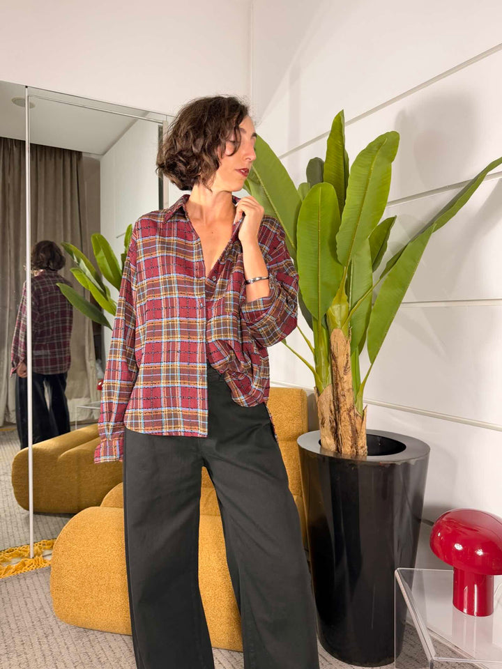 camicia check con tasca davanti m.pl 